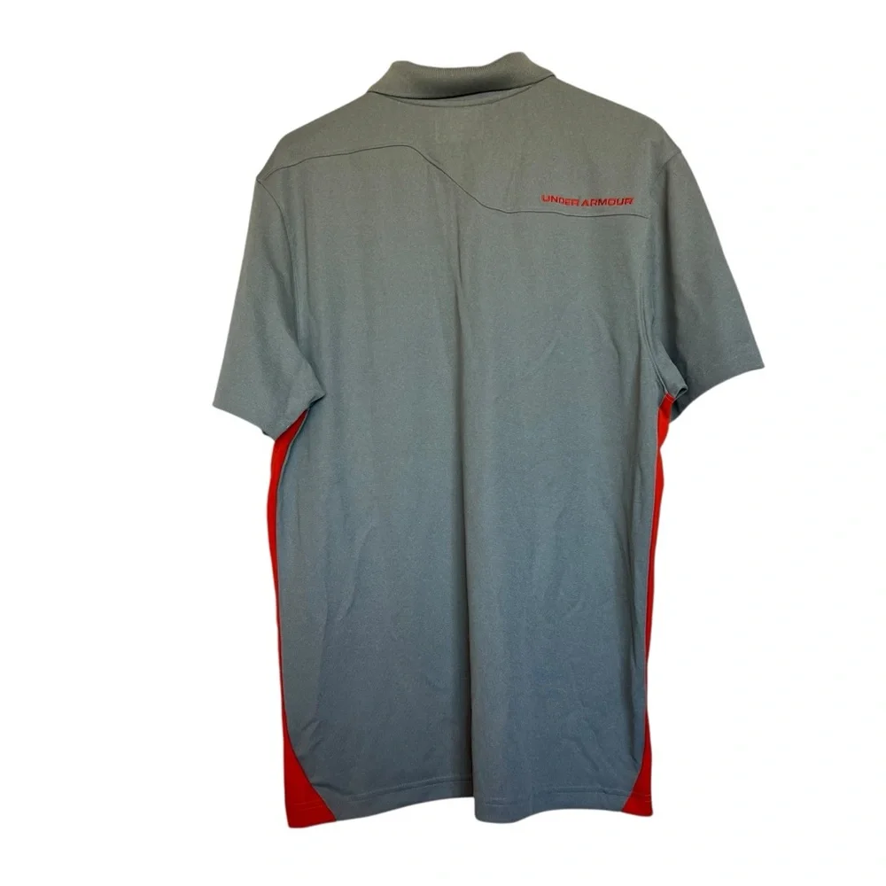 Under Armour NWT Men's Gray and Orange Heat Gear Golf Polo Large Men’s Shirt - Picture 3 of 9